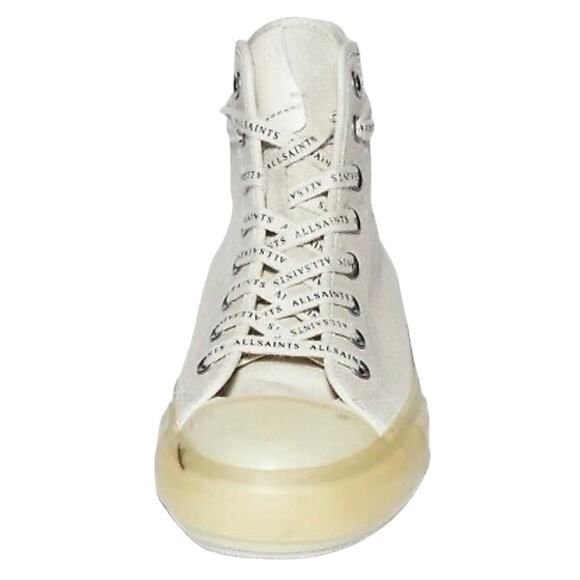 AllSaints Size 9 Women's Jaxal Canvas High Top Sneakers White New In Box NEW - Picture 8 of 11